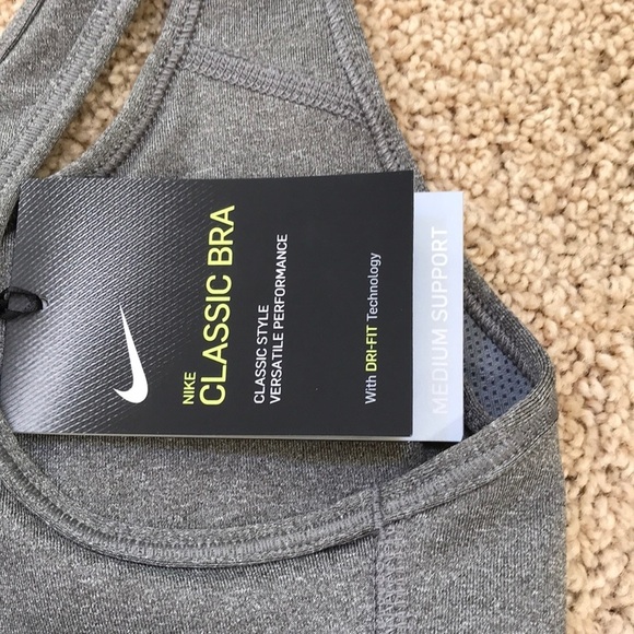 NWT! NIKE Size XS grey combo classic sports bra - Picture 5 of 8